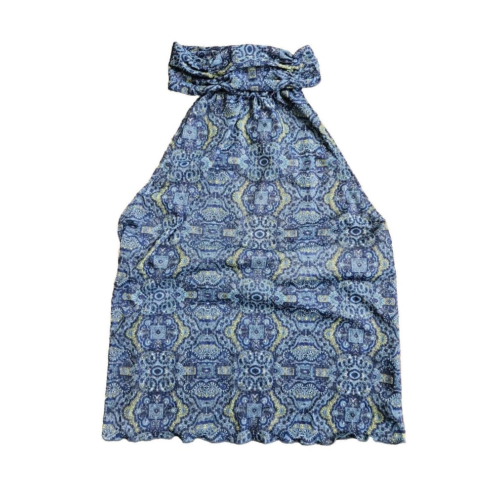 Vintage Y2K Open Back Sleeveless High Neck Tank Top Blouse Utility NWT Sz Large